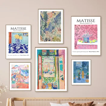 Henri Matisse Vintage Colorido De Exposições De Arte De Parede De Lona Da Pintura Nórdica, Cartazes E Estampas De Parede Fotos De Decoração De Sala De Estar