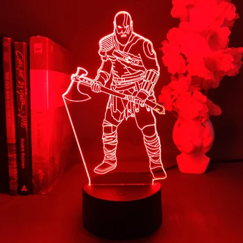 Jogo god Of War 4 Kratos 3D de Néon do DIODO emissor de Luz do Quarto-de-Cabeceira Decoração de Presente de Aniversário para Amigo Deus Da Guerra 4 Fãs Lâmpada de Lava
