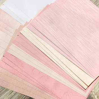 KSCRAFT 10sheets A5 mistura de Cores cor-de-Rosa Textura de Papel Fantasia Papel Pack do peso Leve para o DIY de Lixo Diário Planejador de Mídia Mista de Artesanato