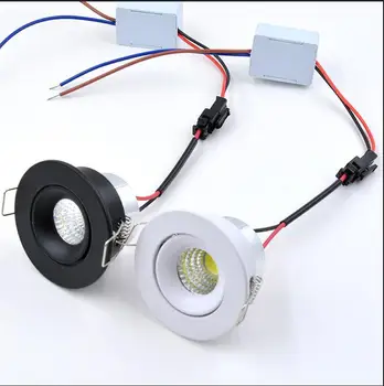 LED Mini Luz de Teto, Ponto de Luz de AC85-265V 3W DIODO emissor de luz Branco Preto Shell Mini Emissor de luz a Luz do Armário