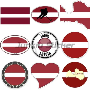 Letão Decalque de Vinil Decalques da Motocicleta Caminhão Adesivos de Carro de Decalques de Vidro Windows Letónia Bandeira LV Carro Assessoires