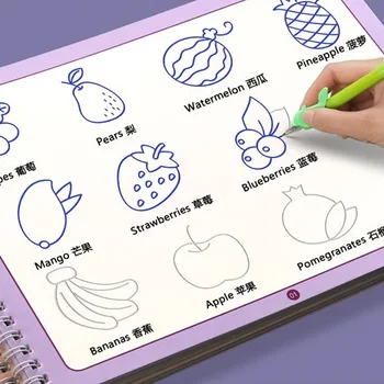 Livro de magia Curioso Copybook Crianças Livros de Desenho 3D Groove Reutilizáveis Educação Montessori de Jogos para a Prática da Escrita do Livro