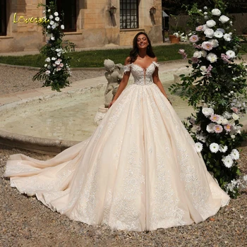 Loverxu Bola Vestido De Casamento Da Princesa Vestidos De 2024 Namorada Fora Do Ombro Vestido De Noiva Apliques De Renda Robe De Mariee