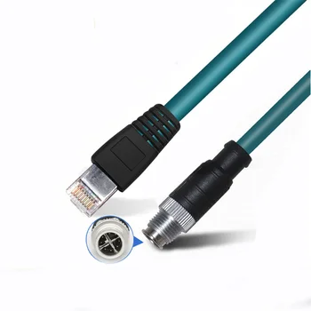 M12 para cabo de rede RJ45, 4-core e 8-core ADX codificação de detecção de cabo, a Convision câmera industrial, flexível de alta arraste a cadeia de ligação em rede