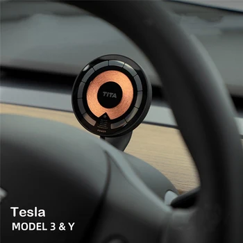 Magnética sem Fio do Carregador do Carro de Montagem Adsorbable Smartphone Titular da Tesla Model 3 Y 2023 Telefone Titular Accessoires