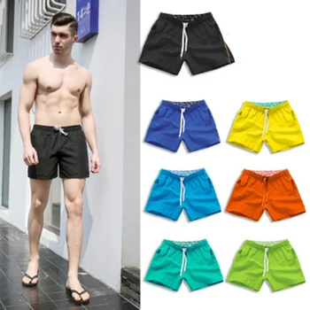Masculino Cordão Shorts de Verão, Shorts masculinos Casual Meados de Cintura, Calções de Praia Sólido Reta Curta Quatro Cores S-2XL