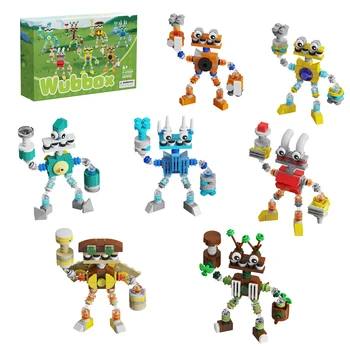 MOC Novo 7 Em 1 Meu Cantar Refrão Wubbox Robô Blocos de Construção do Conjunto de Monstros Figuras Tijolos de Brinquedos Para Crianças de Presentes de Aniversário