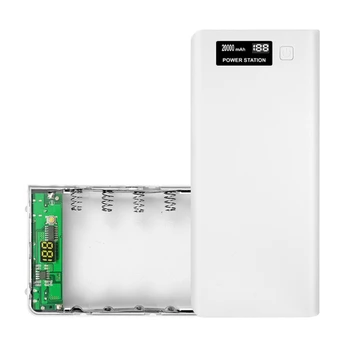 Multifuncional do Banco do Poder de Shell Carregador Caixa com Saída USB 2 Portas 8 Slot de Pilhas Recipiente DIY Caso
