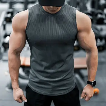 Musculação sem mangas até o ombro colete exercício de estiramento respirável músculos suor fino colete parte superior do tanque