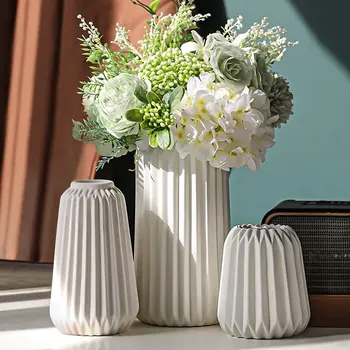Nordic Moderna Decoração Branca De Cerâmica, Vasos De Cerâmica, Vasos De Flores Da Decoração Do Ambiente De Trabalho Em Casa
