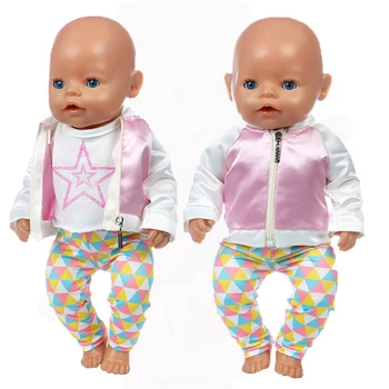 Novo 3pcs/Terno Roupas de Boneca Ajuste de 17 polegadas Para 43cm Bebê recém-Nascidos Roupas de Boneca