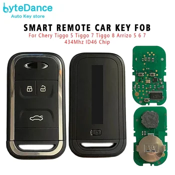 Novo Smart Remote Chave do Carro Fob 3 Botão Para Chery Tiggo 5 Tiggo 7 Tiggo 8 Arrizo 5 6 7 434Mhz ID46 Chip Inteligente de Chave Remota