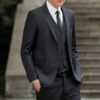 Novo Terno de Homens de Terno de Três peças coreano Casual Terno Coatt Melhor Homem Veste Terno Comercial de Roupas