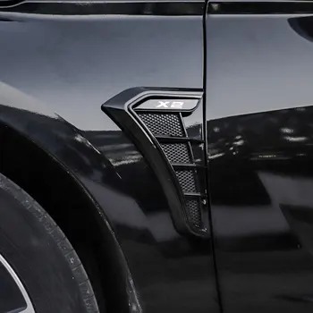 O Negro de carbono Carro Fender Aberturas Laterais de Fluxo de Ar de Admissão Buraco Grade Adesivo Tampa Para a BMM X2 Acessórios do carro