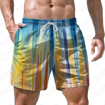 O verão dos homens novos rainbow shorts listrado de impressão 3D homens de shorts estilo casual homens de shorts de tendência de moda shorts masculinos