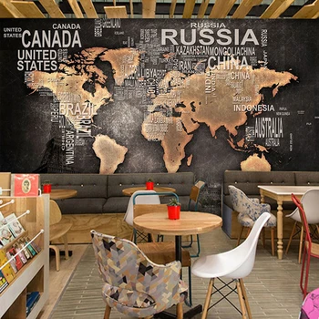 Personalizado Mural, papel de Parede 3D Retro Mapa de Fotografia, Pintura de Parede Restaurante Estudo Sala de estar de plano de Fundo de Parede de Decoração de Papel De Parede