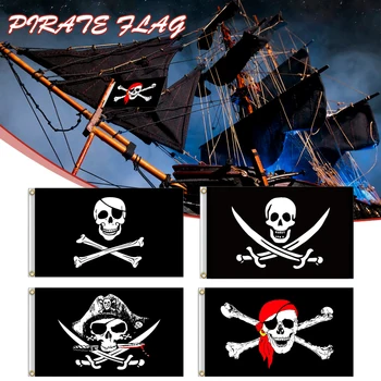 Pirata Caveira e ossos Cruzados Bandeira Leve e Durável Criativo Bandeira Banner para o Exterior Interior Acessórios