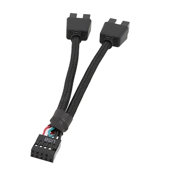 Placa-mãe USB 2.0 9pin Cabeçalho de 1 a 2 Extensão Hub Divisor Conversor Adaptador