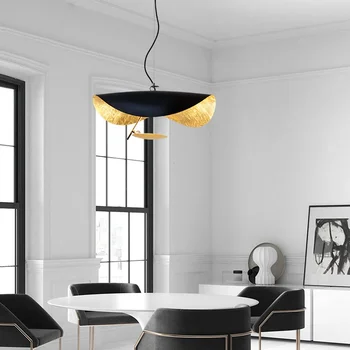 Pós-moderno Superfície Curva Luzes Pingente Disco Voador Chapéu de Arte de Decoração de Casa de Hanglamp Sala de estar, Cozinha de Restaurante Lâmpadas Penduradas