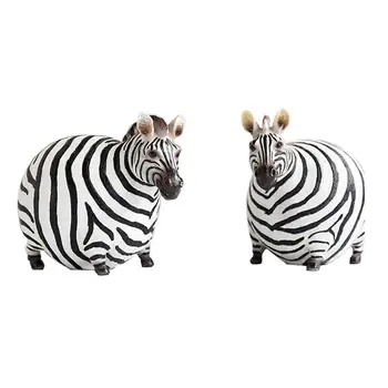 Resina Animal Zebra Figurinhas, Design Moderno, Escultura, Office Estátua, Tabelas,