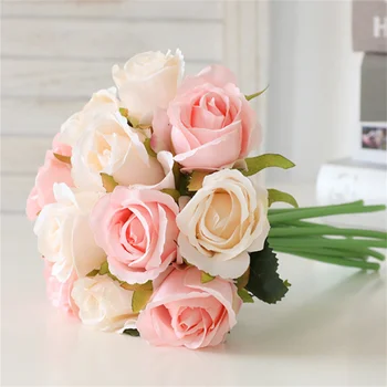 Rosa De Casamento, Buquê De Noiva, Dama De Honra Segurando Flores Rosas Com Flores Artificiais Mariage Buquê De Noiva Acessórios