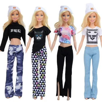 Roupas de boneca Top + Calça de Terno de Negócio Adequado Para a Barbie de 11,8 polegadas Boneca com Roupas Casuais Acessórios Presentes de Natal