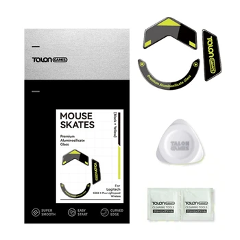 TALONGAMES Vidro Mouse Pés para Logitech G502 Mouse sem Fio Personalizado em volta Curvo Mouse Vidro Patins