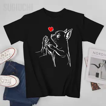 Unisex Homens Chihuahua Amor De Cão Bonito Mom Meninas Engraçadas Presente Camiseta Camisetas T-Shirts Mulheres, Meninos 100% Do Algodão Do T-Shirt