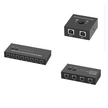 USB K/M Síncrona Controlador Switch KVM Vários Computadores Compartilham 1 Conjunto De Mouse E Teclado